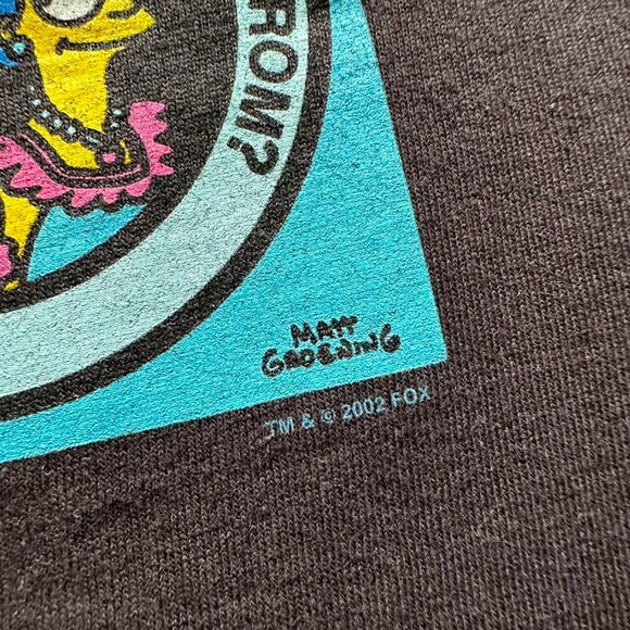 Vintage Y2K 2002 Delta Pro Weight The Simpsons T-Shirt Men Large Black Multi L - Picture 4 of 7